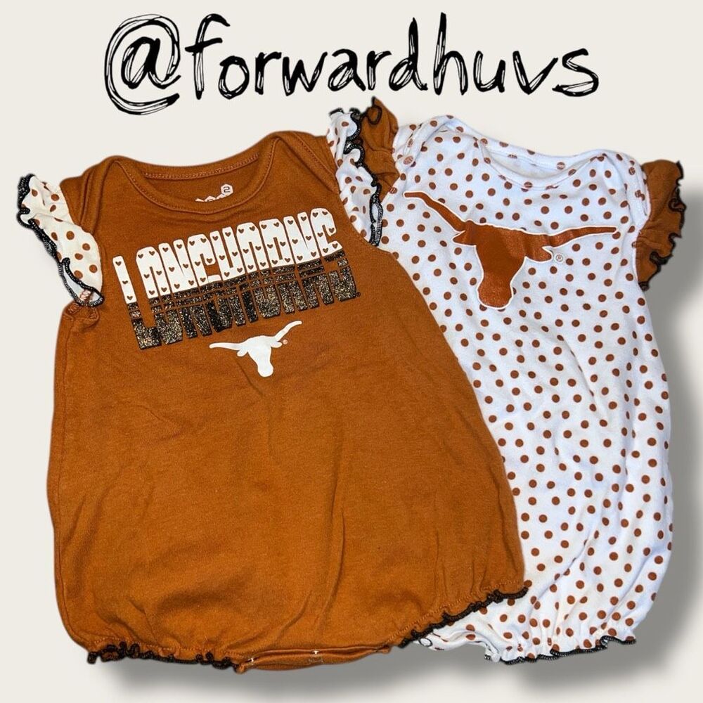 Texas Longhorns Baby Romper Set – 3/6M – Burnt Orange & Polka Dot– GEN²